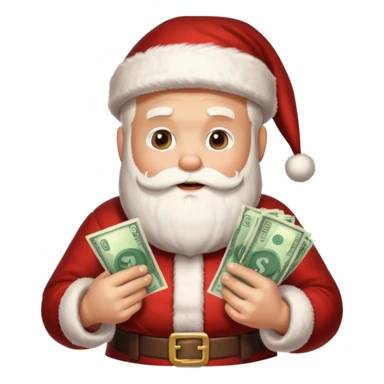 santa with money and instgarm logo sticker
