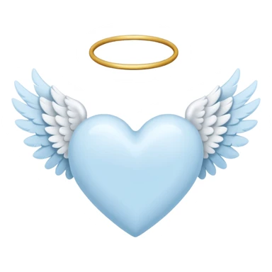light sky blue heart with angel wing sticker