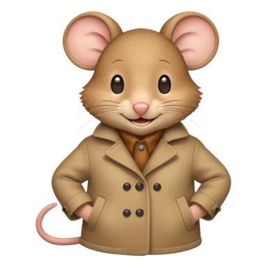 mouse wearing coat sticker
