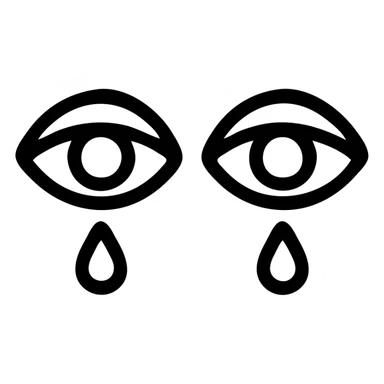 a pair of eyes showing sadness, icon style sticker