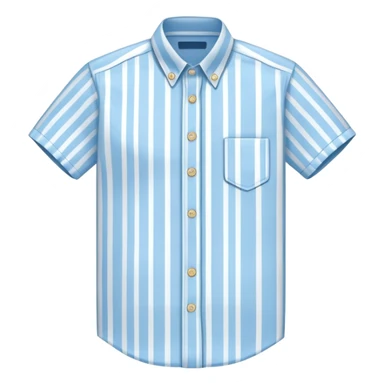 light blue and white vertically striped button down shirt, isolated sticker