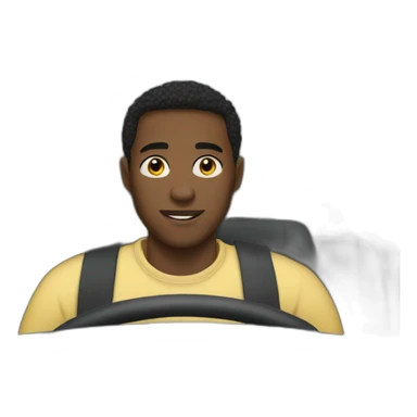 Young black man in the front seat of a car sticker