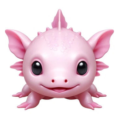 Cinematic Cute Axolotl Portrait Emoji, Head tilted playfully and inquisitively, featuring smooth, pale pink skin with delicate feathery gills and round, sparkling dark eyes filled with curiosity, Simplified yet irresistibly adorable features, highly detailed, glowing with a warm, magical glow, high shine, affectionate and quirky, stylized with a touch of whimsy, bright and endearing, soft glowing outline, capturing the essence of a mischievous yet charming aquatic friend, so playful it feels like it could swim out of the screen and into your heart! sticker