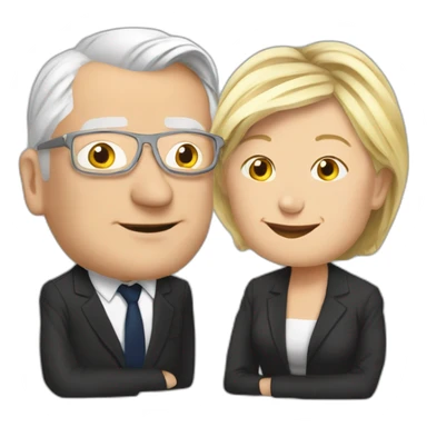 Marine lePen et Jean-Marie lePen sticker
