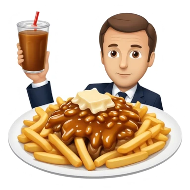 Poutine avec macron  sticker