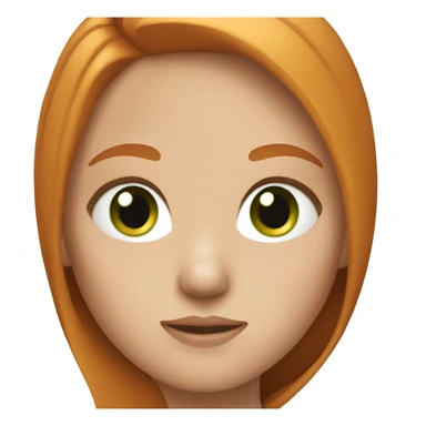 Girl with straight ginger hair and green eyes sticker
