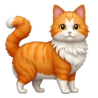 A cute cat emoji, full body, standing in side view. sticker