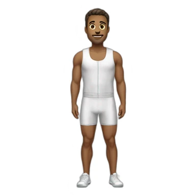 vintage gym suit for white men sticker
