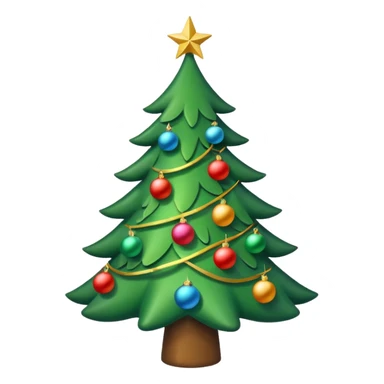 green Christmas tree sticker