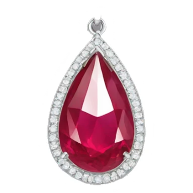 ruby big teardrop pendant falling side sticker