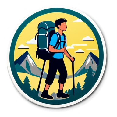 Backpacking adventure sticker