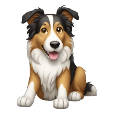 Collie dog holding a ball  sticker