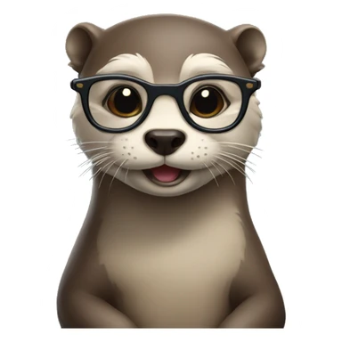 otter with glasses holding otter with glasses sticker