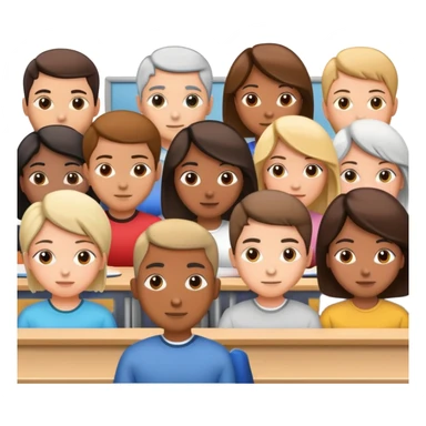 back of the heads of adults sitting in a classroom sticker