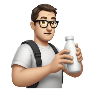 angry video game nerd holding a bottle of soylent sticker