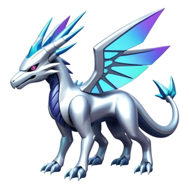 Futuristic Modern Shiny Cyber-Suicune-Dialga-Reshiram-Creature, (full body) sticker