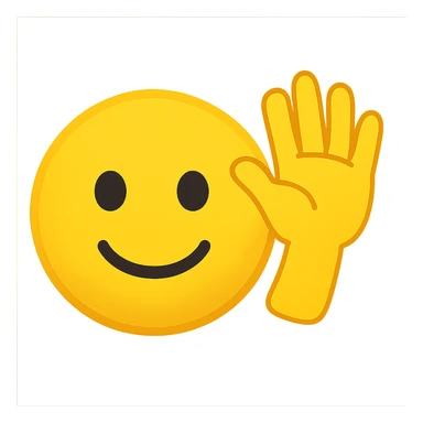 yellow emoji for raised hand reaction sticker