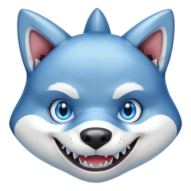 Shark head with husky body sticker