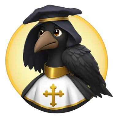 Raven with a saint halo sticker