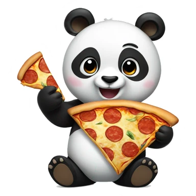 Panda holding pizza sticker