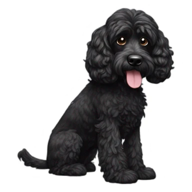 Skinny Black hair cockapoo dog sticker