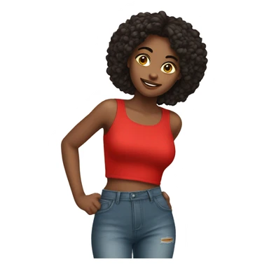 red crop top on girl sticker