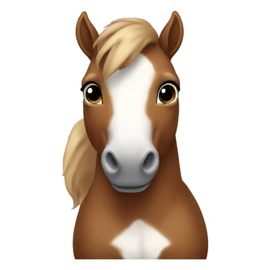 brown baby horse sitting up cute white ears and white muzzle sticker