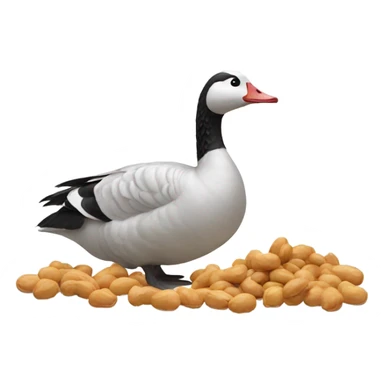 Goose with peanuts  sticker