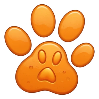 a very pale orange pawprint sticker