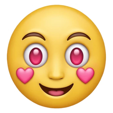 Emoji carita amarillo con ojos de corazones rosa  sticker