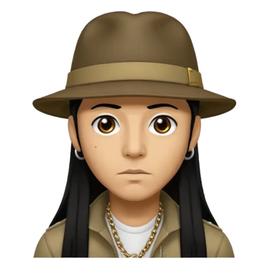 Taboo from Black Eyed Peas with long hair sticker