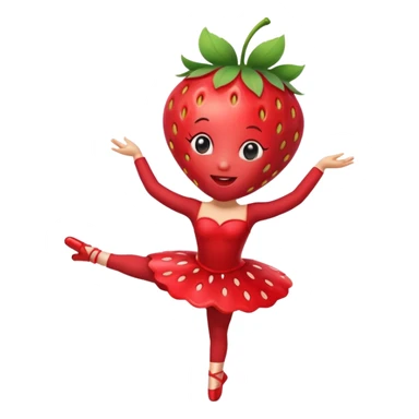 Strawberry fruit dancing ballet sticker