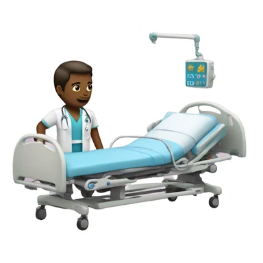 Hospital bed with Patient  sticker