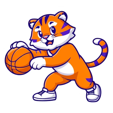 Clemson tiger shooting basketball  sticker