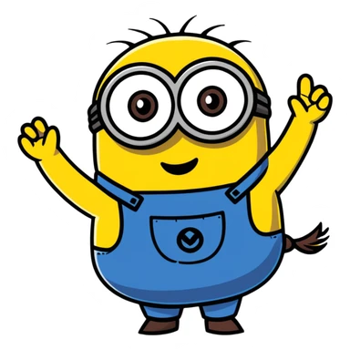 Minion character waving sticker
