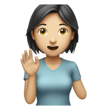 Asian girl knocking  sticker