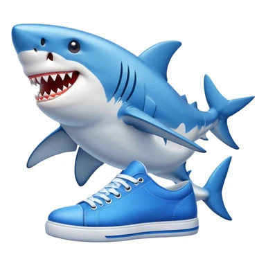 ￼ ￼ shark with shoes blue ￼ sticker