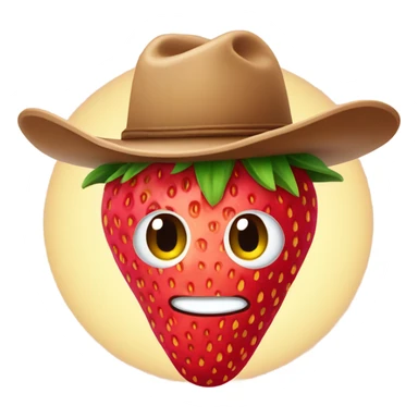 Strawberry wearing cowboy hat sticker