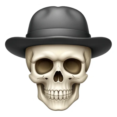 Skull with a hat sticker