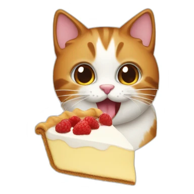 a cat eating cream pie sticker