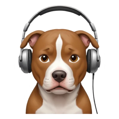pitbull with headphones sticker