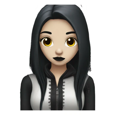 goth girl pale with long straight black hair  sticker