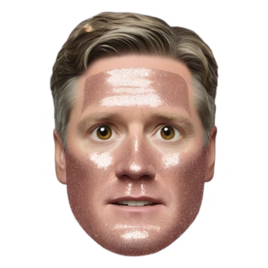 keir starmer with glitter thrown over his face sticker