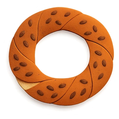 paper craft style simit sticker