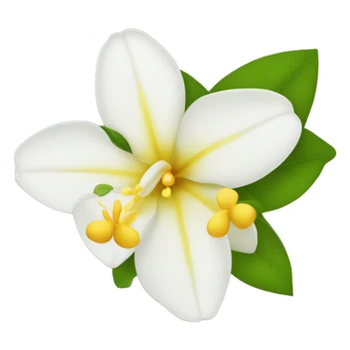 Apple Emoji Jasmine's flower with white petals and a yellow center of stamens sticker