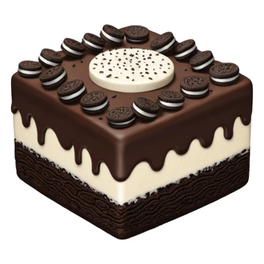oreo cake / square shape / slim layers / one topping oreo sticker