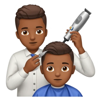 Barber cutting boys hair sticker