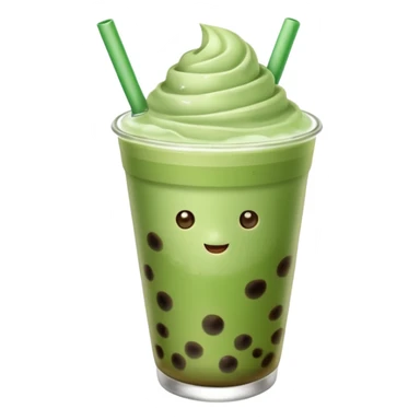 matcha latte with boba and ice without sticks and add a lil coffee  sticker