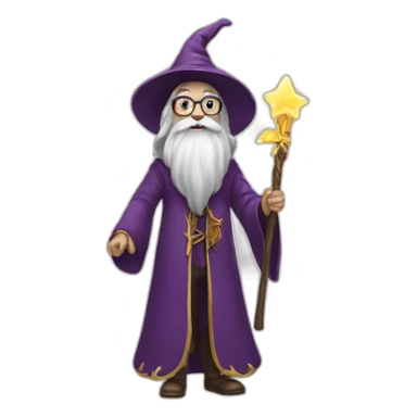 wizzard with a wand sticker
