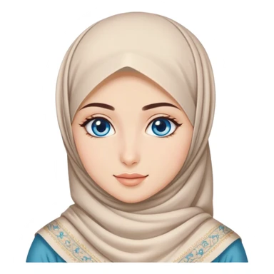Turkish beautiful finish Konya girl blue eyes with hijab and cultured dress sticker